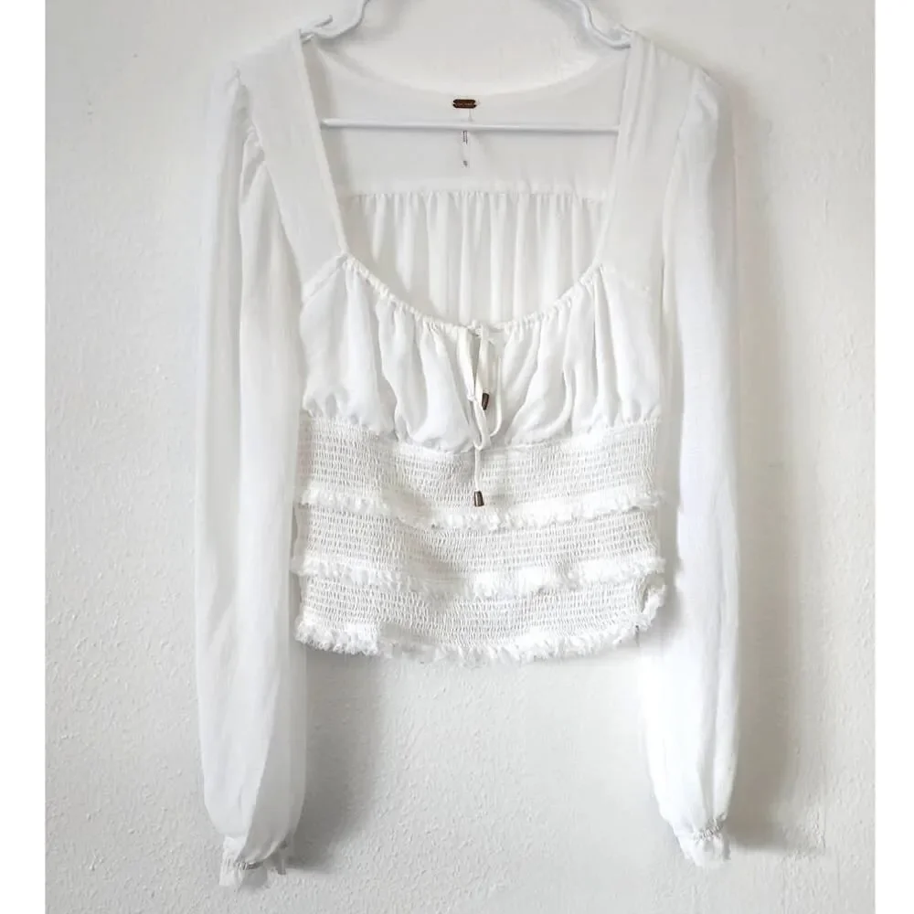 Free People Solid Lolita Milk Maid Top